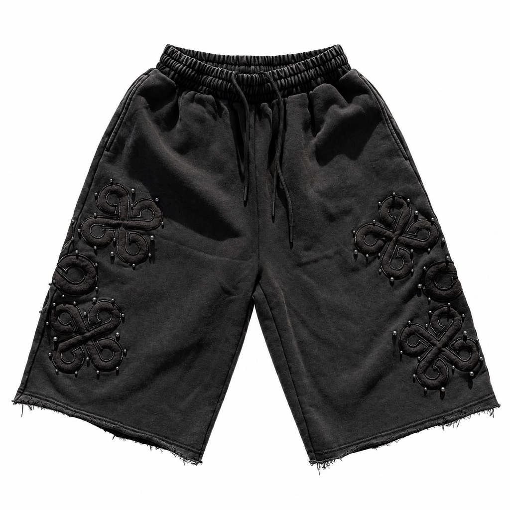 DW Studded Crest Shorts (Black)