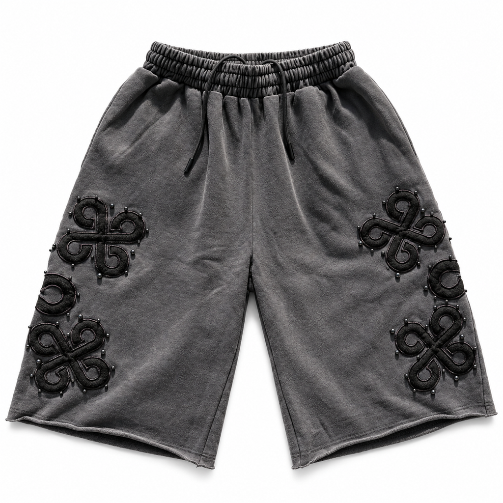 DW Studded Crest Shorts (Grey)