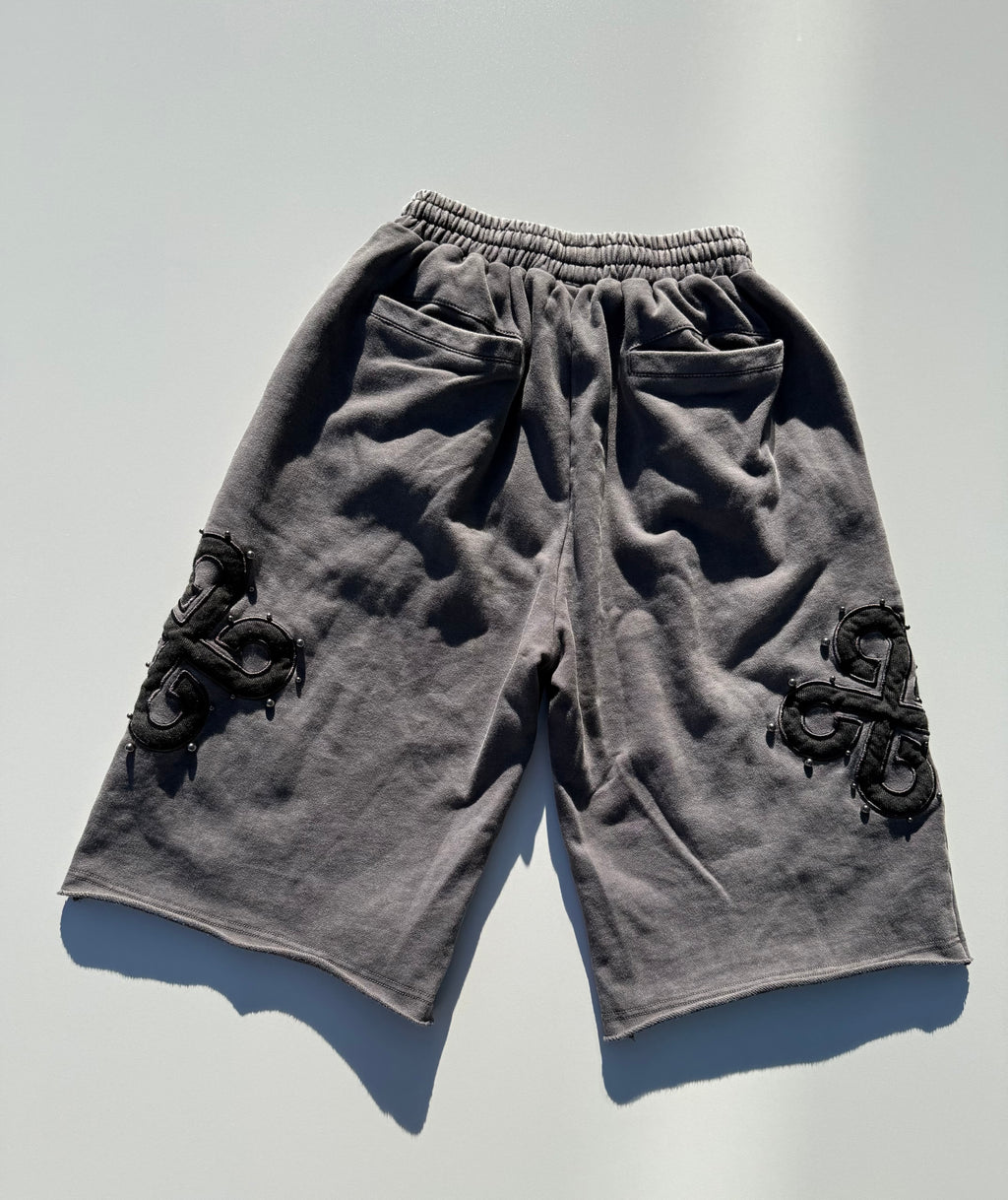 DW Studded Crest Shorts (Grey)