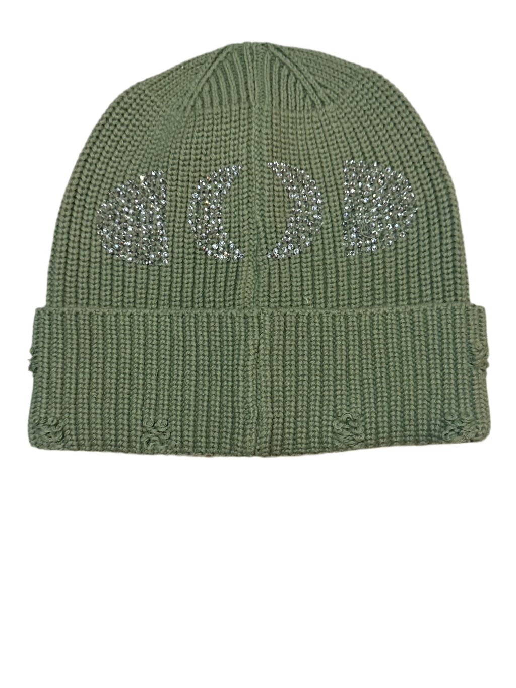 DW Rhinestone Beanie  (Green)