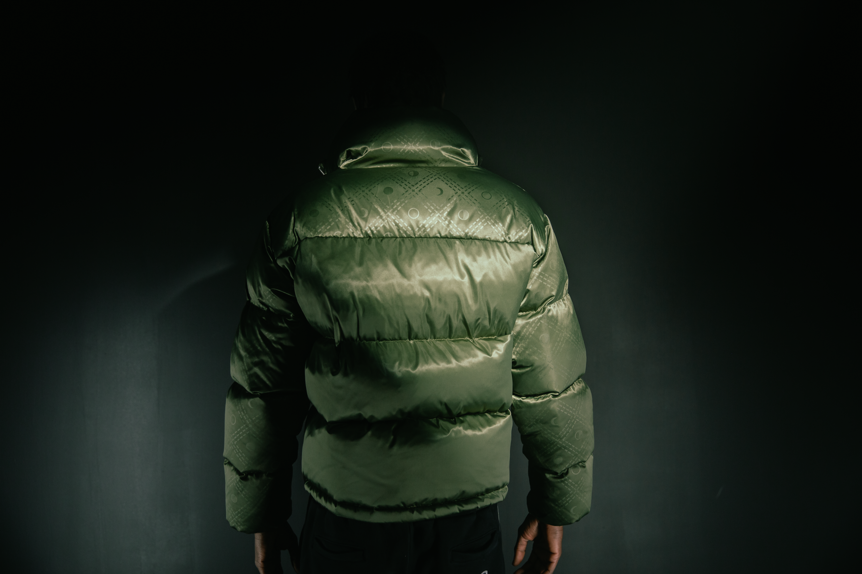 Dream Working Olive Puffer Jacket ( male model)