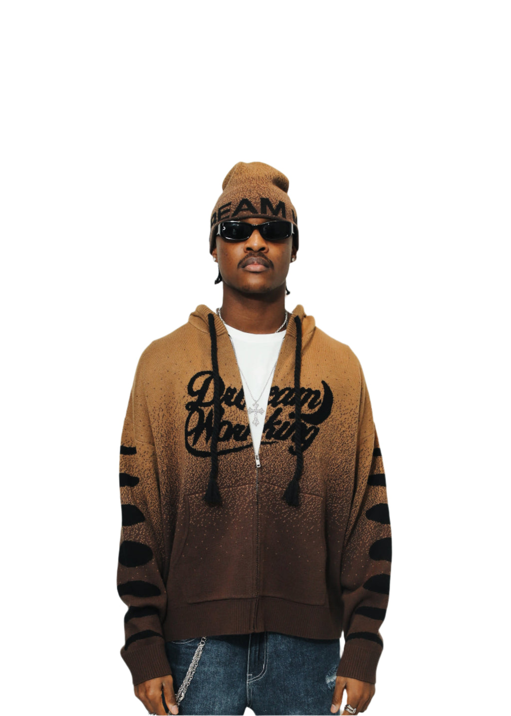 DW Knitted Hoodie (Brown)