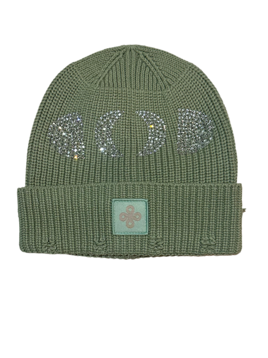 DW Rhinestone Beanie  (Green)